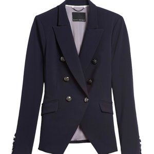 Navy Double-Breasted Machine Washable Blazer